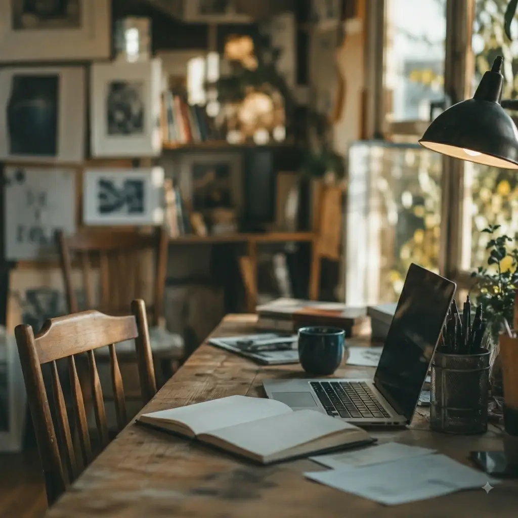 Un contenu personnalisé dans un espace de travail chaleureux pour Fatiha Taïbi fondatrice de LinkFluence
